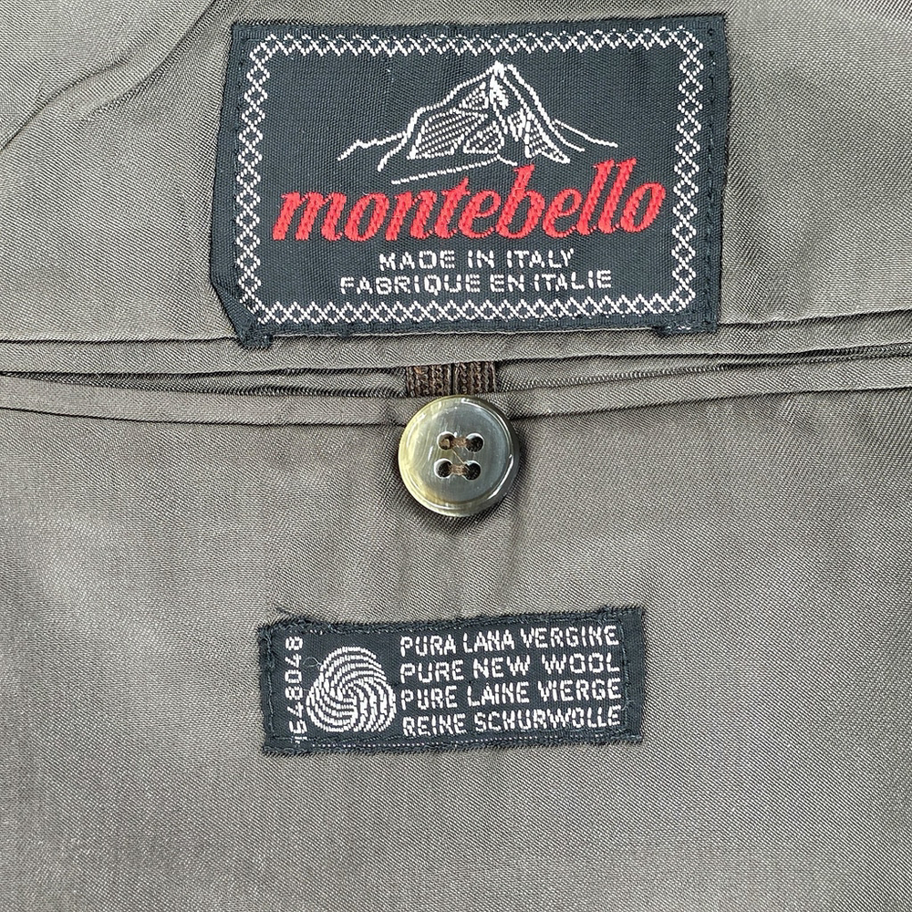 Montebello Italian Wool Blazer Men 42R Gray Blue Pinstripe Quite Luxury - Picture 4 of 16